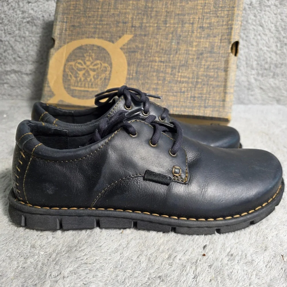 BORN Soledad Black Full‎ Grain Leather Lace Up Oxford Shoes Men 11.5 M